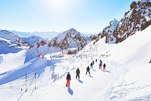 滑雪坡,滑雪运动,阿尔卑斯山脉,抽象,自然美,蒂罗尔州,因斯布鲁克,中阿尔卑斯山脉,速降滑雪,滑雪雪橇