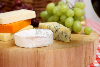 乳酪板,温斯利代尔奶酪,斯第尔顿乳酪,布里白乳酪,蓝纹乳酪,饮食,奶制品,水平画幅,水果,无人