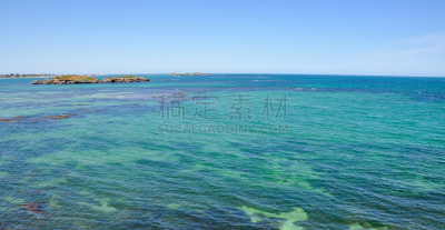 西澳大利亚,印度洋,海景,自然,水,天空,宁静,旅游目的地,水平画幅,绿色