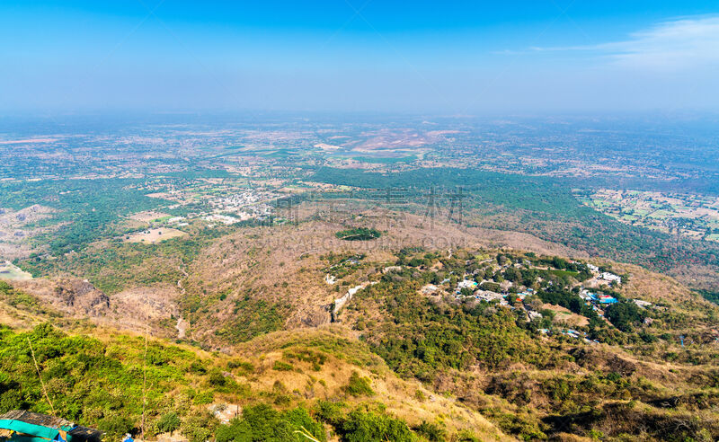 山,古吉拉特邦,乡村,城市天际线,哈维利建筑,印度,城市,西,纪念碑,水