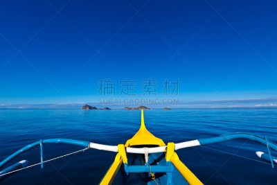 吕宋岛,菲律宾,三描礼士省,观光船,水平画幅,无人,船,摄影,旅游