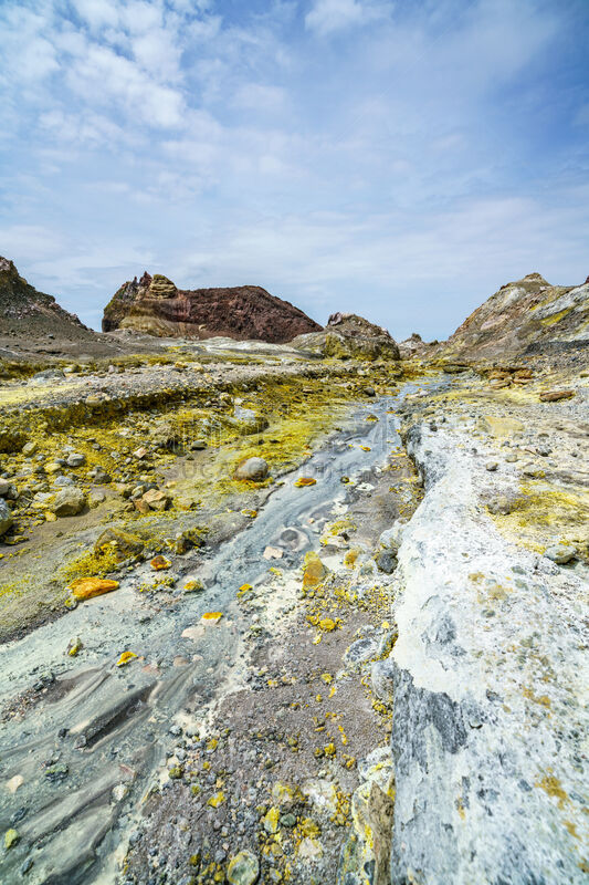 怀特岛,火山口,新西兰,垂直画幅,天空,无人,岩层,硫磺,丰盛湾,月球