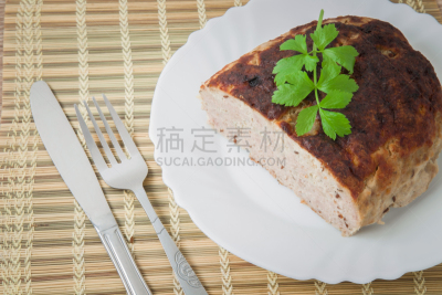 meat loaf,精神振作,盘子,厨房,自制的,肉馅面包,营养成分标签,烤肉餐,商业厨房,胡椒