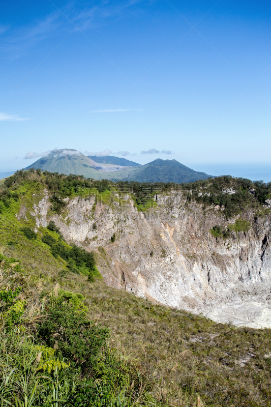 印度尼西亚,苏拉威西,火山,火山喷口,洞,湖,火山碎屑流,矿物质,2015年,户外