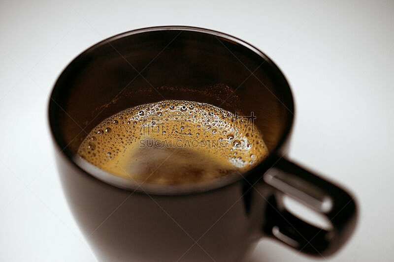 咖啡杯,大特写,早餐,水平画幅,彩色图片,无人,早晨,泡沫饮料,咖啡,黑色