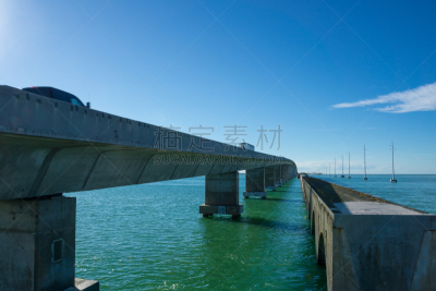 跨海公路,桥,美国,佛罗里达,海洋,混凝土,巨大的,水,佛罗里达群岛,水平画幅