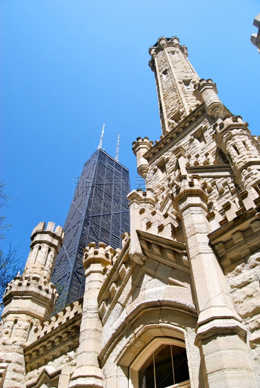 Chicago Architecture Water Tower and John Hancock