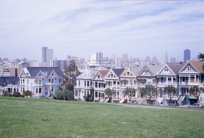 1974,旧金山,都市风景,天空,公园,美国西部,水平画幅,山,档案,无人