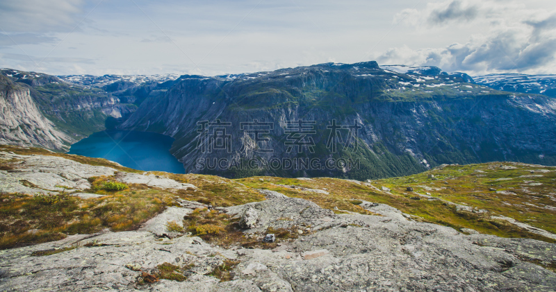 恶魔之舌,夏天,地形,山,全景,自然美,挪威,voringsfossen,奇迹石,北峡湾