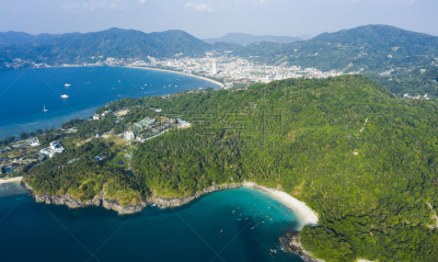 泰国,普吉岛,自由,城市天际线,透明,在上面,海洋,海滩,航拍视角,浴盆