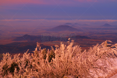 冬天,山,黎明,利贝雷克,看风景,在上面,弄臣,天空,美,沟壑