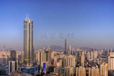 深圳,广场,北,天空,未来,水平画幅,无人,户外,都市风景,深圳京基100