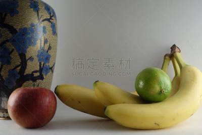 花瓶,影棚拍摄,水果,景泰蓝,酸橙,苹果,水平画幅,无人,2015年,中国