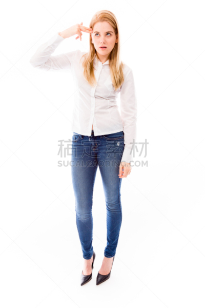 青年女人,垂直画幅,正面视角,衬衫,白人,仅成年人,长发,青年人,彩色图片