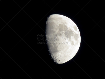 天空,留白,夜晚,阴影,月球,黑色,部分,水平画幅,轨道运行,无人
