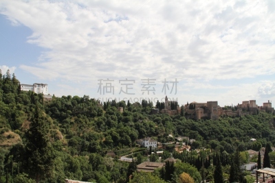 阿罕布拉,轩尼洛里菲,阿尔巴辛,春天,水平画幅,无人,古城,街道,户外,格拉纳达