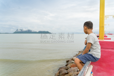 泰国,儿童,巴蜀,白昼,人,萨兰,概念,琴码,街道,坐