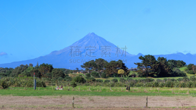地形,全景,火山,塔拉纳基大区,天空,水平画幅,绿色,无人,蓝色,早晨