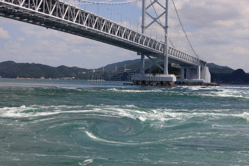 漩涡,桥,自然,天空,鸣门海峡,水平画幅,地形,无人,蓝色,日本