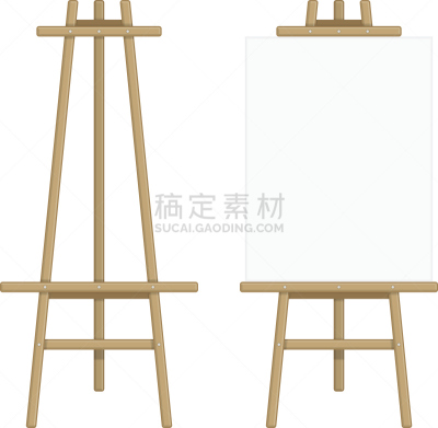 画架,模板,木制,电子白板,轻蔑的,画布,白板,三脚架,正面视角,留白