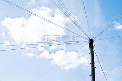 电缆,留白,水平画幅,云,电话机,消息,古典式,单色调,金属丝,活力