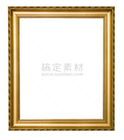 边框,黄金,相框,金色,长方形,空的,背景分离,设计元素,垂直画幅,古典式