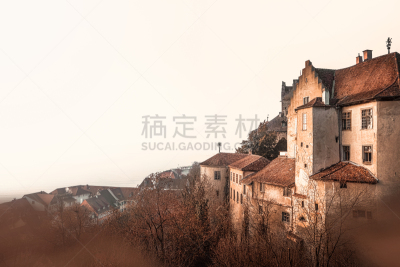 湖,乡村,城堡,迈尔斯堡,德国,风景,小的,在上面,稳定,侍从