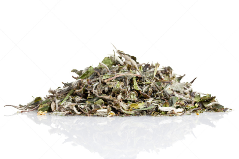 白茶,茶树,水平画幅,绿色,无人,干花,有机食品,生食,白色背景,干的