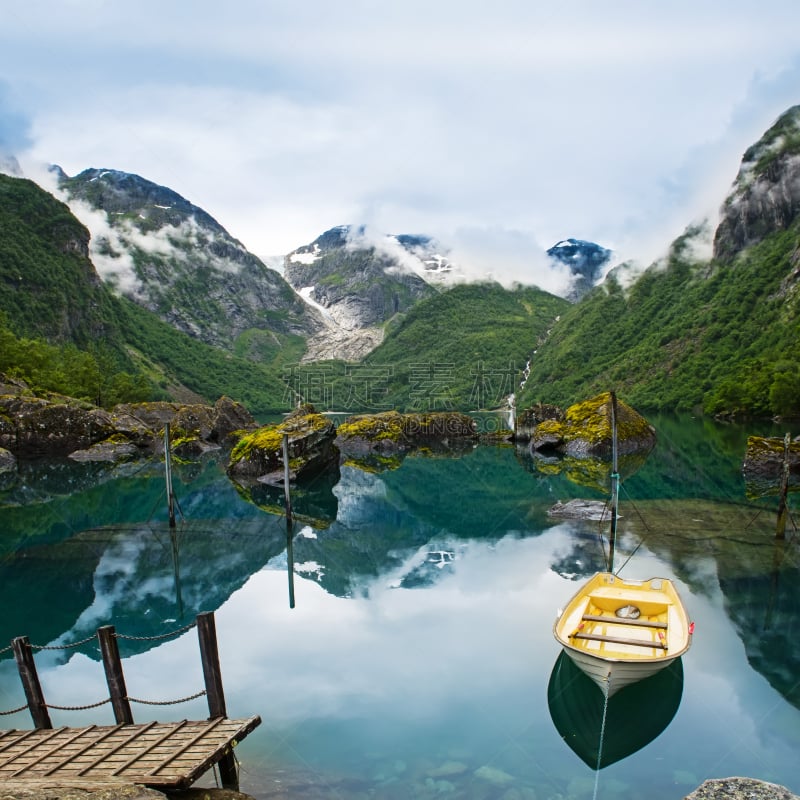 渔船,山,挪威,湖,一字领,莱克兰,峡湾国家陆地,松恩-菲尤拉讷,渔业,面向陆地