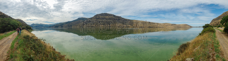 湖,新西兰南岛,新西兰坎特伯雷地区,新西兰,班克斯半岛,云,akaroa,自然美,夏天,户外