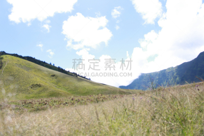 南美大草原,背景幕,山,天空,bromo-tengger-semeru national park,夏天,草,塞梅鲁火山,热带气候,风景