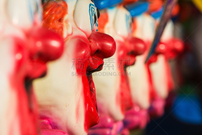 小丑,似人脸,中途岛,旅游嘉年华,游乐园,美国,成一排