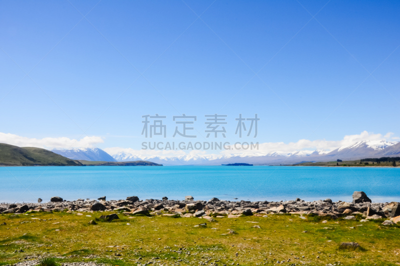 库克山,普卡基湖,背景,水,青绿色,自然,水平画幅,山,雪,无人