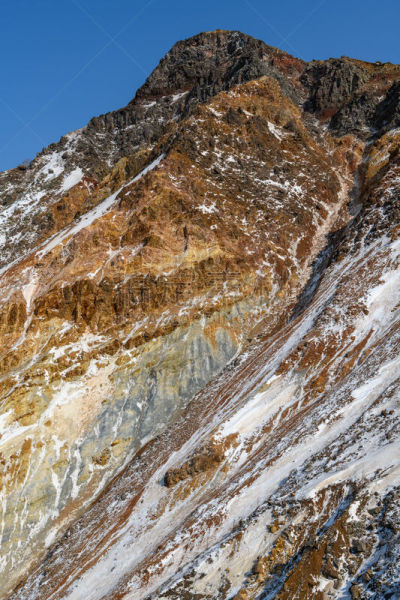 春天,山,自然,万代山,垂直画幅,风景,图像,雪,福岛县,无人