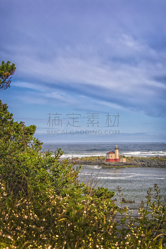 灯塔楼,河流,垂直画幅,俄勒冈州,俄勒冈郡,奥勒冈海滨,美国,地形,无人,建筑外部