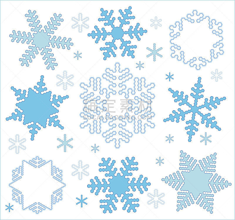 雪花,矢量,简单,风格,雪,无人,绘画插图,新年,几何形状