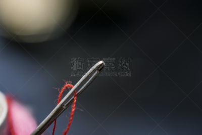 针,线,水平画幅,纺织品,黑山,无人,纤维,金属,线绳,特写