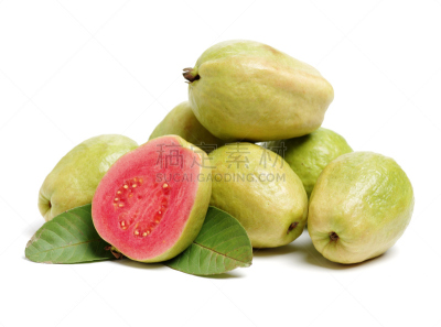 番石榴,白色背景,粉色,分离着色,素食,蔬菜,篮子,清新,背景分离,食品