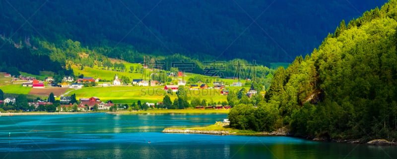 地形,乡村,峡湾,挪威,水,水平画幅,旅行者,夏天,湖