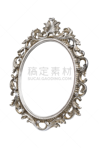 银色,相框,白色背景,分离着色,镀金的,art deco风格,垂直画幅,留白,古董,椭圆形