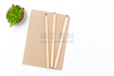 斯堪的纳维亚人,笔记本,白色背景,铅笔,卡夫,纸,三个物体,办公室,留白,炖锅