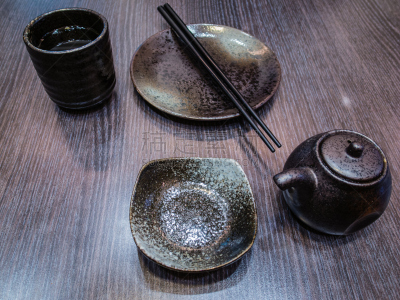 空的,盘子,寿司,餐桌,小圆面包,空板,餐具,水平画幅,无人,膳食