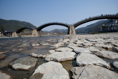 锦带桥,岩国,山口县,旅游目的地,水平画幅,无人,日本,当地著名景点,琴码,户外