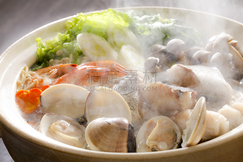 食品,锅,鳕鱼,蛤蚌,水平画幅,膳食,海产,准备食物,冬天,2015年