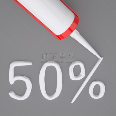 百分比号,工具,胶水,数字50,分离着色,灰色背景,建筑承包商,无人,家庭生活