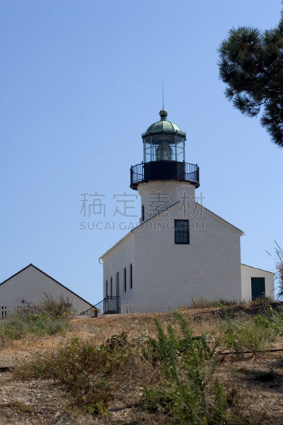 洛马岬灯塔,洛马岬,圣地亚哥,垂直画幅,无人,光,建筑外部,户外,灯塔楼,加利福尼亚