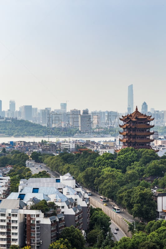 aerial view of wuhan city，china