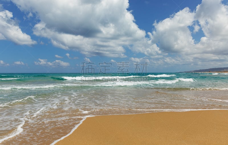 海滩,背景,云,水,天空,美,褐色,水平画幅,沙子,贝壳