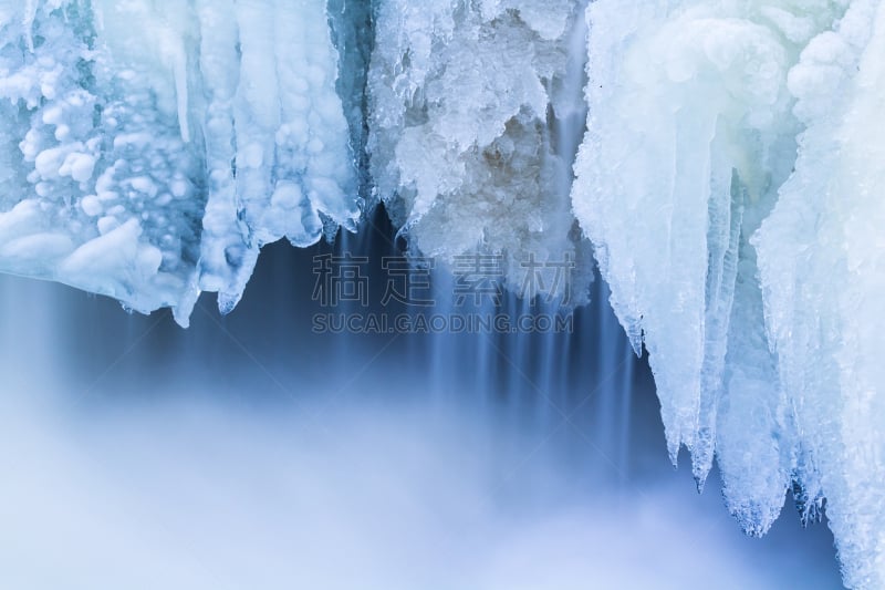 冻结的,瀑布,冰瀑,攀冰,冰柱,水,气候,雪,早晨,曙暮光