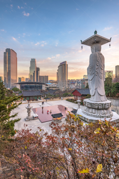 首尔,城市,寺庙,韩国,江南区,垂直画幅,旅行者,户外,都市风景,商业金融和工业